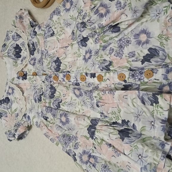 Easter Shabby Chic 12 Months Baby Girl Floral Kids Dress W Purse Matching - Picture 2 of 5